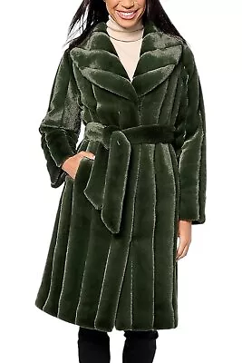 Dennis Basso Faux Mink Coat With Shawl Collar Pine Needle • $47.99