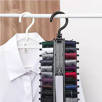 Tie Rack Hanger Belt Hanger For Closet Belts Storage Organizer Holder 20 Hooks • $11