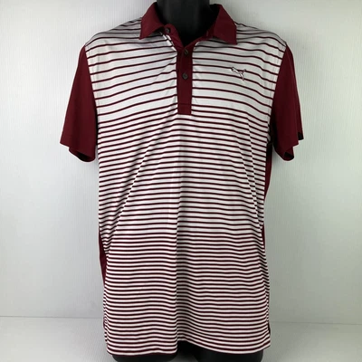 $39.99 • Buy Puma Golf Striped Polo Shirt Mens L Red/White 58/81
