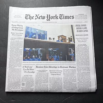 New York Times Newspaper March 13 2024 Trump Says Blacks Relate To His Mug Shot • $14