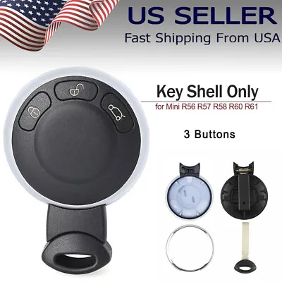 Fits BMW Mini Cooper R56 R57 R58 R60 R61 Smart Remote Key Shell Case FOB 3Button • $11.82