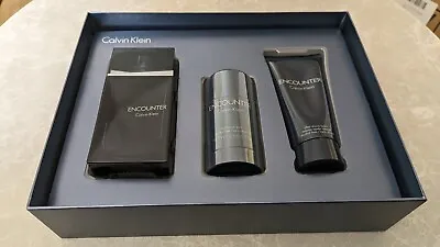 Calvin Klein Encounter 100ml EDT Spray 75ml Deodorant100ml Aftershave Gift Set • £60