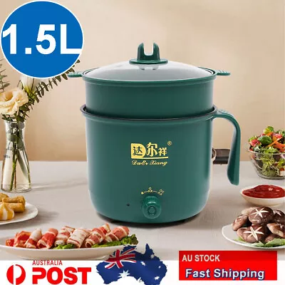 $29 • Buy Electric Rice Cooker 1.5L Portable Mini Small Rice Cook 2 Layers For 2-3 Person 