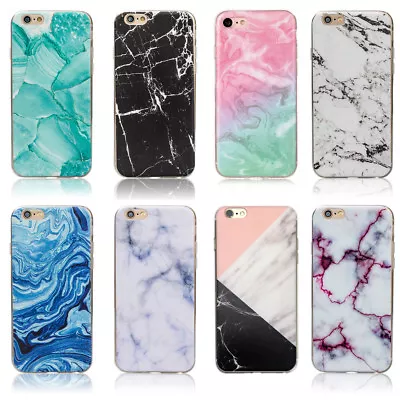 Marble Rock Pattern Gel Silicone Case Cover For Apple IPhone 5 SE 6S Plus 7 8 X • $2.49