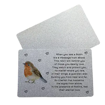 Robin Memorial Keepsake Wallet Card In Loving Memory Remembrance Gift Sympathy • £3.79