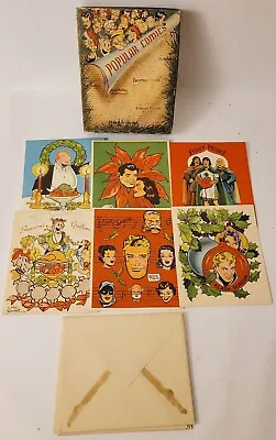 Vintage Christmas Cards Unused Lot Of 6 Popular Comics Original Box & Envelopes! • $50