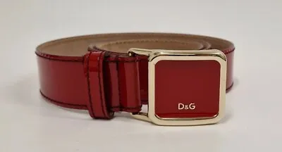 Dolce & Gabbana D&G Belt Red Patent Leather 90cm 36  Great Condition Authentic • £49.99