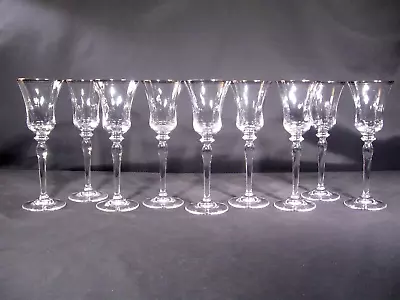 Mikasa Jamestown Platinum Trim Wine Glasses Set Of 9 • $165