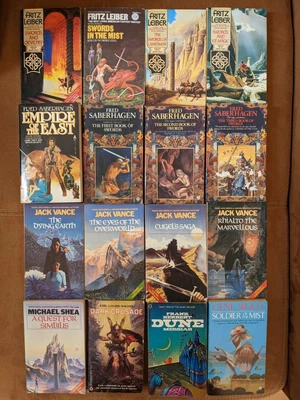 £85 • Buy Fantasy Science Fiction Books 27 Vance Wagner Leiber Saberhagen Shea Wolfe Dune