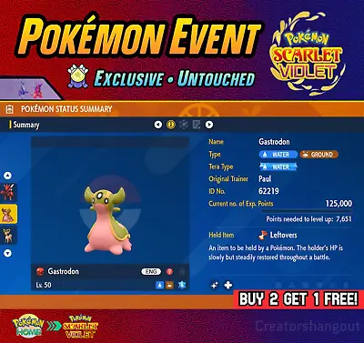 Shiny Gastrodon Event ⭐ Championship Paul Ruiz ✨ Pokemon Scarlet And Violet • $3.99