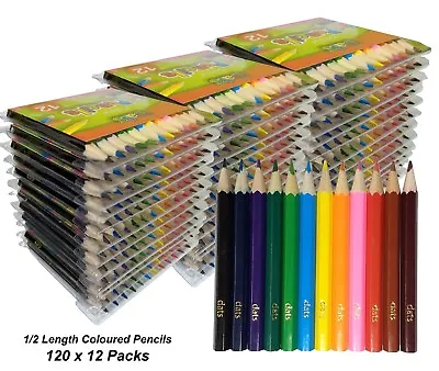 BULK 120 Packs X 12 Half Length Colour / Coloured Pencils Round Grip Colouring • $156.45