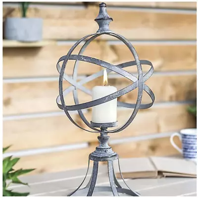 Metal Garden Candle Holder Home Wedding Outdoor Large Free Standing Deco H 48cm • £13.49