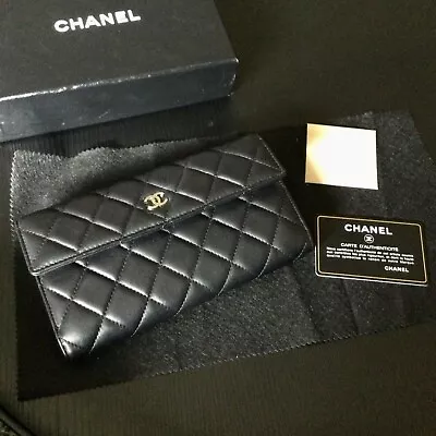 COCO CHANEL LADIES LONG FLAP LEATHER WALLET ( NEW) In BOX  • $1395