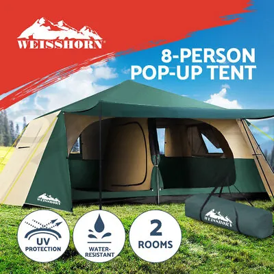 $257.95 • Buy Weisshorn Instant Up Camping Tent 8 Person Pop Up Tents Family Hiking Dome Camp