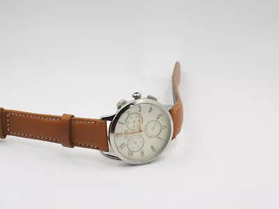 Fossil CH3014 Abilene Silver Tone SS Leather Ladies Watch For Parts Sold As Is • $9.88