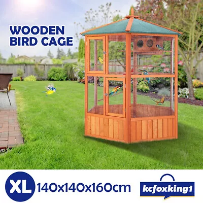 Petscene Wooden Bird Cage Aviary Coop Animal Enclosure Parrot Budgie House XL • $299.55