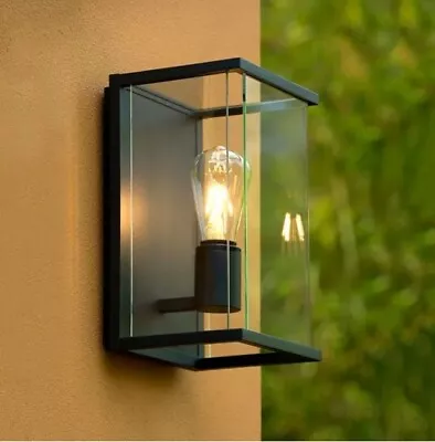 LUCIDE CLAIRE LED Half Lantern Outdoor Wall Light ANTHRACITE New Modern Design • £99