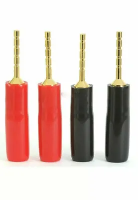 4pcs Gold Plated 2mm Banana Pin Plug Speaker Audio Cable Connector Hi-Fi Adapter • $6.99