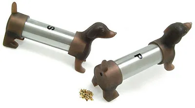 @ KIKKERLAND Dachshund Weiner Dog SALT & PEPPER SHAKERS SET Figurine Aluminum • $15.20