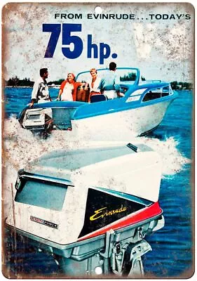 Evinrude Outboard Motor Boat Vintage Ad Reproduction Metal Sign L97 • $23.95