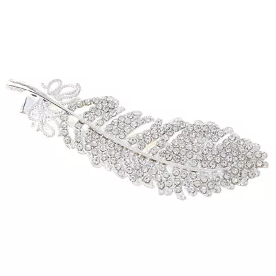 Silver Tone Metal Hair Clip With Rhinestone HC1025-SCL • $9.99