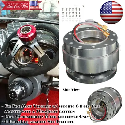 Ball Bearing Detachable Silver Steering Wheel Quick Release Hub For Dodge • $34.95