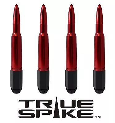 24 True Spike 7 Inch 1/2  Steel Lug Nuts Red Bullet Spikes For Jeep Wrangler Cj7 • $299.95