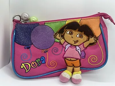 Vintage Dora The Explorer Little Girls Zipper Purse W/ Bead Handle • $10.70