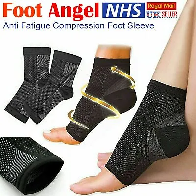 £2.99 • Buy 2 X Compression Socks Heel Foot Arch Pain Relief Plantar Fasciitis Support Pair