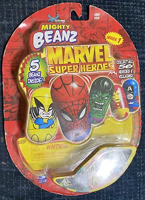 Five 2003 Mighty Beanz Marvel Super Heroes Sealed Pack Series 1 Includes 5 Beanz • $99.99