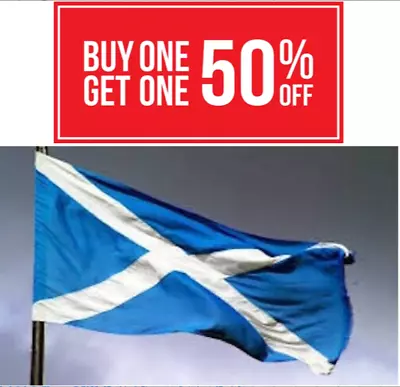 Giant 5ft X 3ft Scotland Scottish Blue Saltire Flag Euro 2024 Party Banner • £5.95