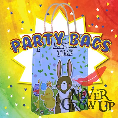 EASTER BUNNY BAGS Handles Craft Paper Wedding Birthday Loot Favour Bag  • £1.55