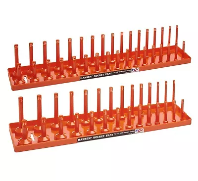 Hansen Global 1/2  Drive Socket Tray Holder Set Metric & SAE Std Deep Set Orange • $32.99