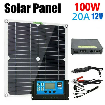 100W Solar Panel Kit 12V Battery Charger 100A With Controller Car Caravan Boat • £24.74