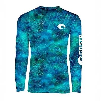 40% Off Costa Tech Mossy Oak Fishing Sun Shirt | Blue | UPF 50 • $23.95