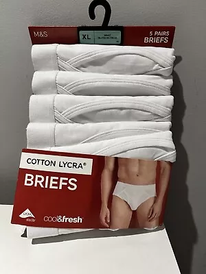 Men’s Marks & Spencer White 5 Pack Briefs / Underpants Size XL Brand New. • £15