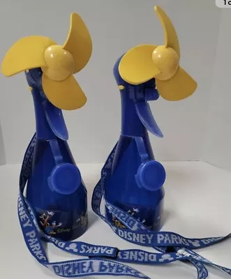 2 Disney Parks Mickey Mouse Misting Fan Water Spray Bottles New Need Batteries • £17.37