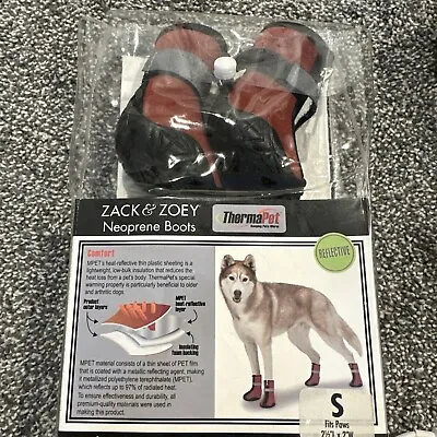 Zack & Zoey ThermaPet Neoprene Dog Boots Small Red With Reflector Strip Small • $13.99