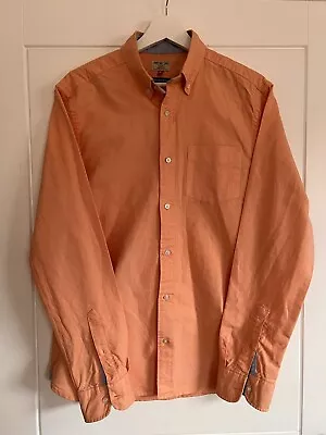 NEXT Men's Peach Regular Fit Easy Iron Long Sleeve Oxford Shirt - Size M • £5.50