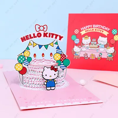 3D Cartoon Unicorn Hello Kitty  PeppaPig Kids Baby Shower Birthday Greeting Card • $12.08