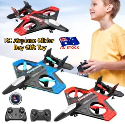 Foam Drone Jet Fighter RC Spin Plane Remote Control Airplane Glider Boy Gift Toy • $79.25