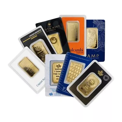 1 Oz Gold Bar - Random Design Brand Varies With Assay Card • $2397.20