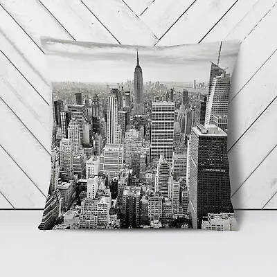 Plump Cushion Manhattan New York City Skyline USA (1) Scatter Throw Pillow Cover • £18.95