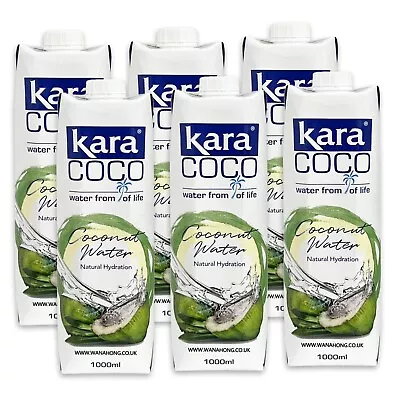 Kara Pure Coconut Water 1Ltr Replenishing Refreshment For Natural Hydration • £18.95