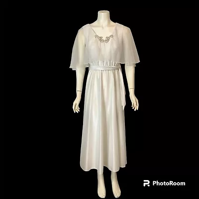 Vintage 60s Mike Benet White Angel Sleeve Wedding Dress 6 US • $20