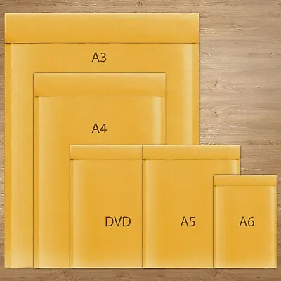 Dvd A3 A4 A5 A6 Gold Padded Bubble Envelopes Bags Postal Wraps Small Large Sizes • £2.99