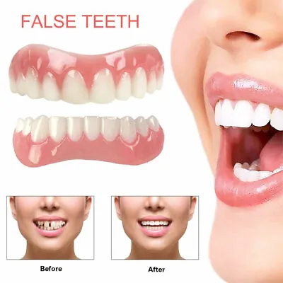 Snap On Bottom Upper/Lower False Teeth Dental Veneers Dentures Fake Tooth • $9.99