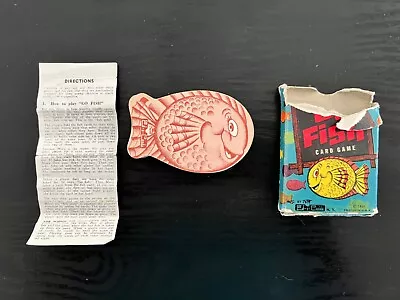 Vintage 1951 Ed-U-Card GO FISH Shaped Card Game- Missing Cards But Super CUTE!  • $15