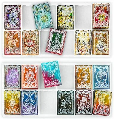 £8.99 • Buy Silicone 24 Tarot Cards Resin Epoxy Mold Pendant Keychain Casting Mould Craft 3D