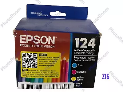 Epson 124 Cyan Magenta Yellow Ink Cartridge - T124120BCS • $17.99